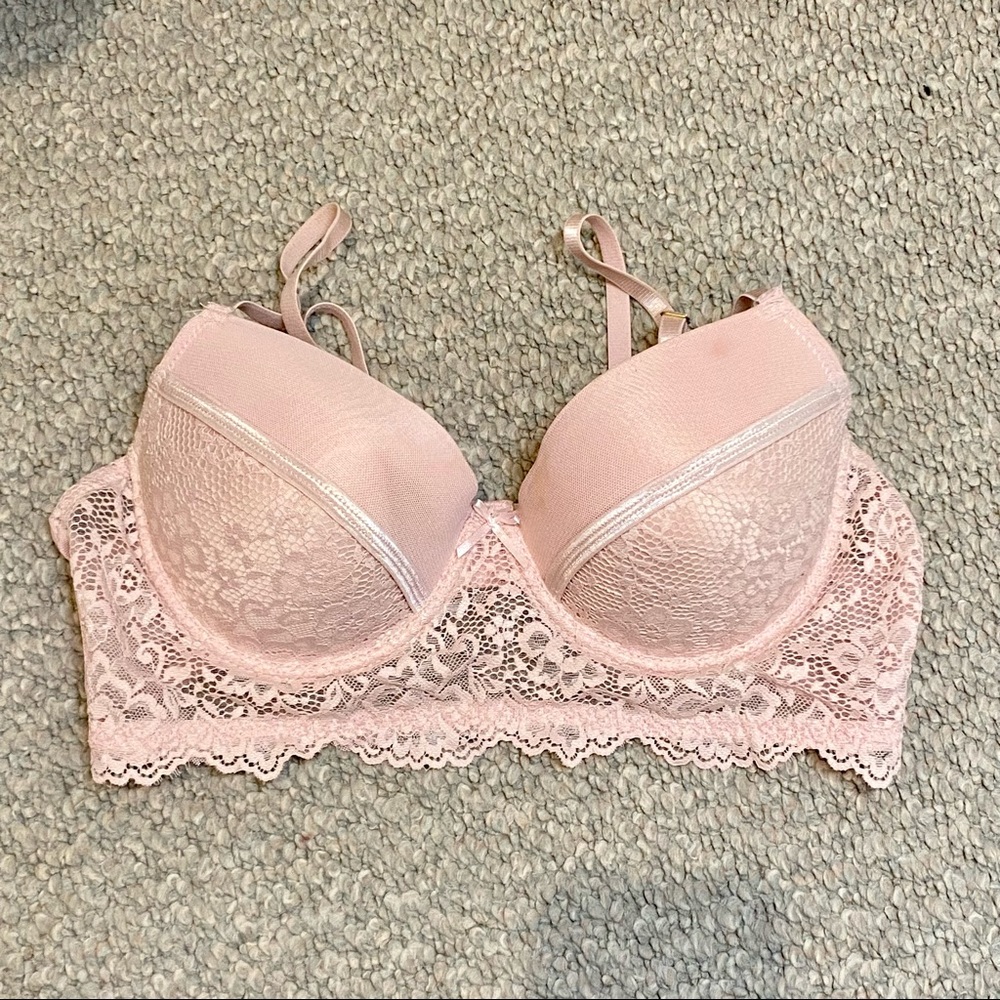 baby pink lace bra